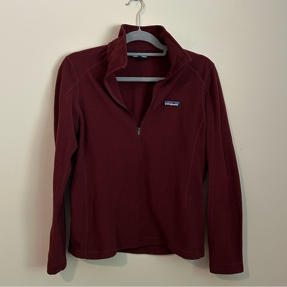 Patagonia Micro D 1/4-Zip Fleece in Maroon Size Medium - Picture 1 of 8